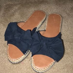 Universal Thread Espadrille Slides Sandals Navy